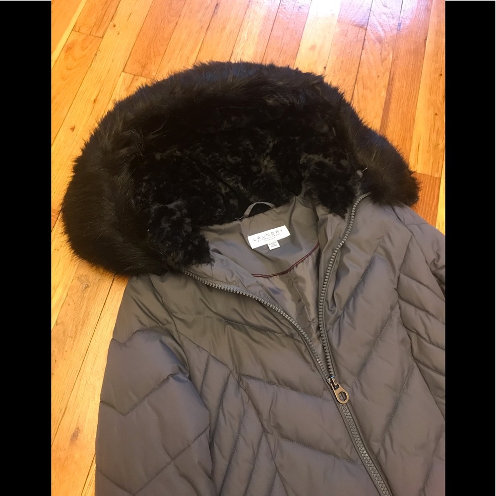 Laundry Shelli Segal Fur-Trim Down Hood Puffer,NWT - Picture 4 of 8